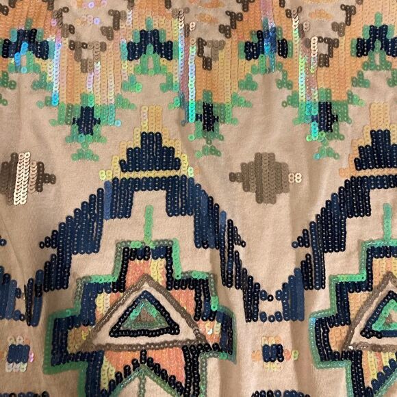 : : EXPRESS Sequin Tribal Print Mini Skirt : : - Picture 6 of 14